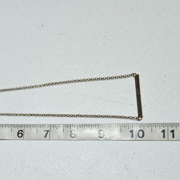 Elegant Gold Tone Bar Pendant Necklace Classic Minimalist Design Fashion Jewelry - Picture 5 of 5